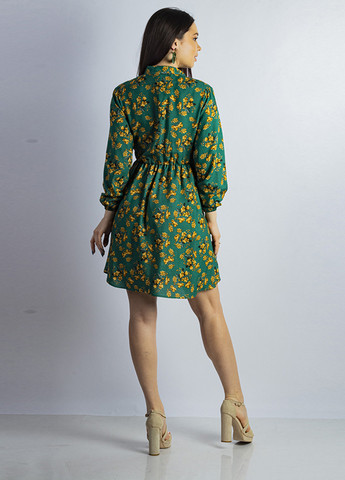 Зелена кежуал сукня кльош Time of Style з квітковим принтом