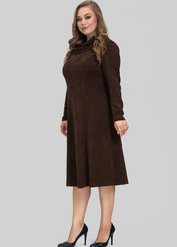 Темно-коричнева кежуал сукня кльош A'll Posa однотонна