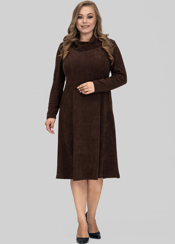 Темно-коричнева кежуал сукня кльош A'll Posa однотонна