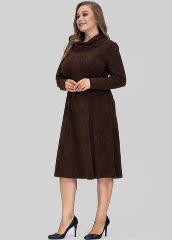 Темно-коричнева кежуал сукня кльош A'll Posa однотонна