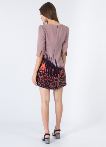 Пудрова кежуал плаття, сукня Just Cavalli з абстрактним візерунком