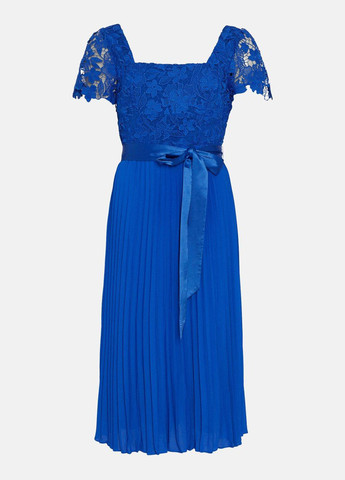 Синее вечернее, кэжуал платье плиссированное Coast однотонное