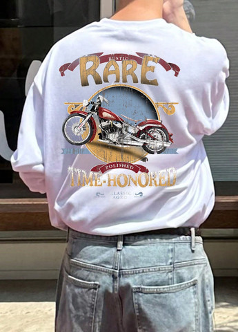 Лонгслів SHEIN малюнок білий кежуали бавовна