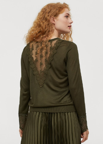 Оливковий (хакі) демісезонний джемпер H&M