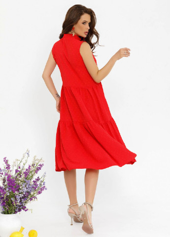 Красное кэжуал платья ISSA PLUS однотонное