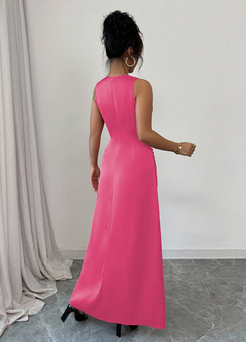 Малиновое праздничный, вечернее платье SHEIN однотонное