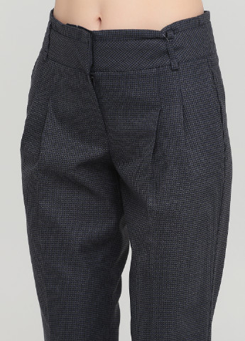 Темно-серые кэжуал демисезонные укороченные, каррот брюки Perzoni