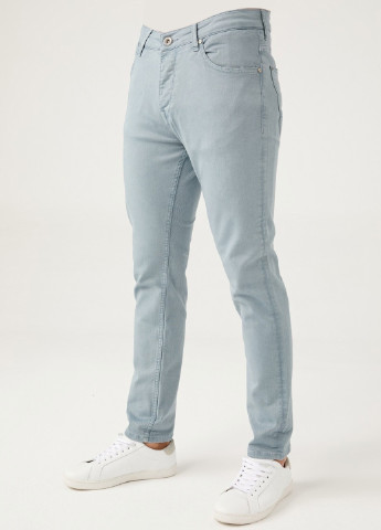 Серо-голубые демисезонные слим джинсы Five Pocket