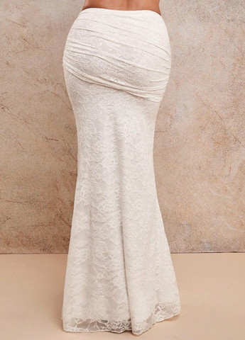 Молочная праздничный, вечерний однотонная юбка SHEIN годе