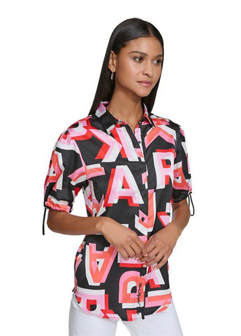 Цветная кэжуал рубашка с надписями Karl Lagerfeld