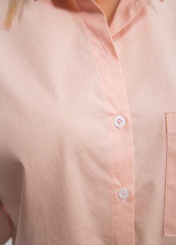 Персиковая классическая рубашка однотонная Ager