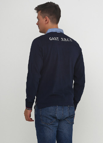 Поло Gant з довгим рукавом логотип синє кежуал