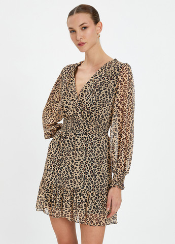 Комбинированное кэжуал платье KOTON леопардовый