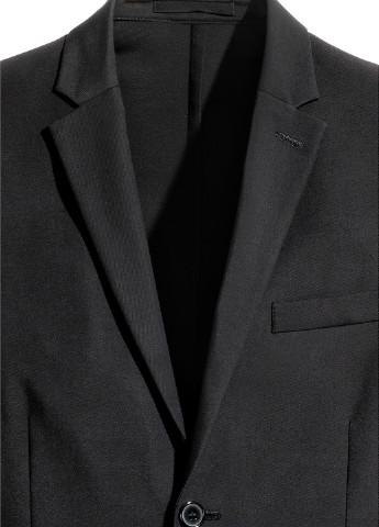 Піджак H&M однотонний чорний діловий віскоза, бавовна
