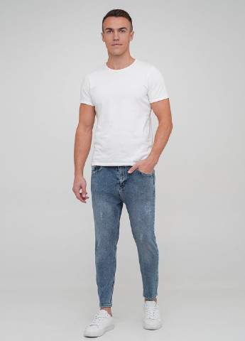 Темно-голубые демисезонные зауженные джинсы Trend Collection