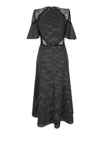 Черное праздничный миди платье the label с короткими рукавами Keepsake в горошек