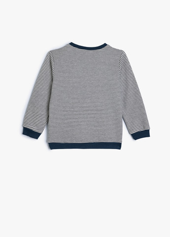 KOTON світшот смужка сірий кежуал бавовна