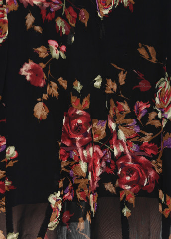 Черная кэжуал цветочной расцветки юбка Stefanie L клешированная