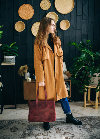 Вместительная женская сумка шоппер коньячного цвета из натуральной полуматовой кожи Boorbon (253342363)