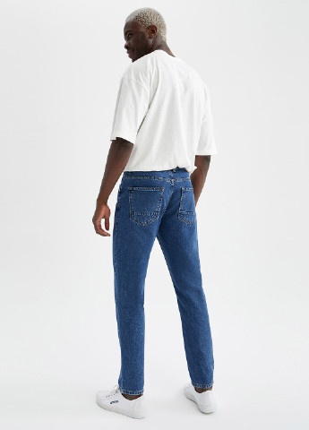 Синие демисезонные укороченные, зауженные джинсы DeFacto