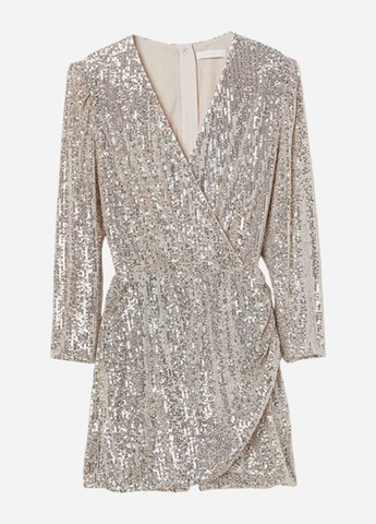 Комбинезон H&M комбинезон-шорты однотонный серебряный коктейльный полиэстер