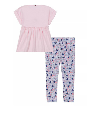 Розовый летний костюм (туника, леггинсы) Tommy Hilfiger