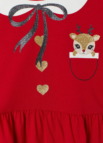 Маскарадний плаття H&M новорічний червоний домашній трикотаж, бавовна