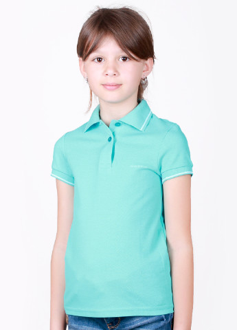 Бирюзовая детская футболка-поло для девочки Kosta