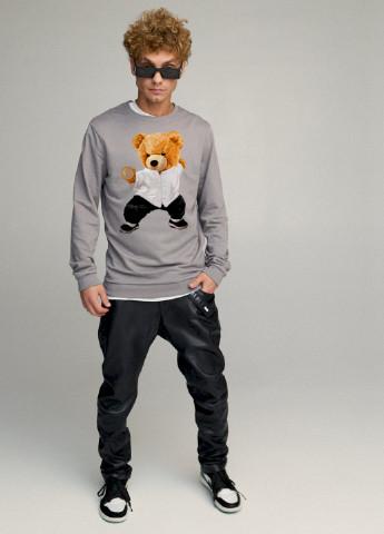 Серый свитшот мужской basic /no flis/ YAPPI (252259110)