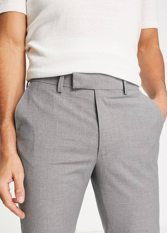 Серые кэжуал демисезонные прямые брюки Asos