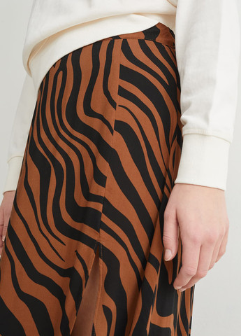 Разноцветная кэжуал с абстрактным узором юбка C&A а-силуэта (трапеция)