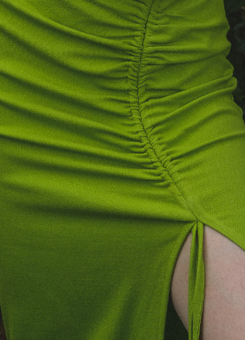 Салатовая кэжуал однотонная юбка XODO