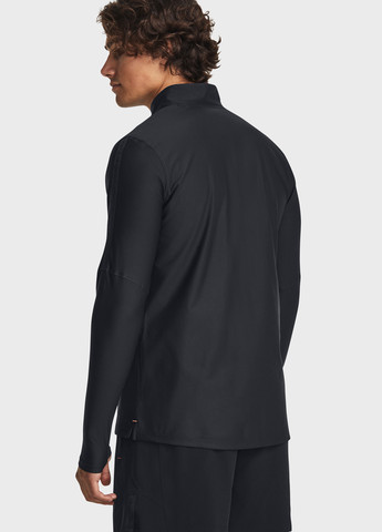 Черный демисезонный спортивный лонгслив Under Armour с логотипом