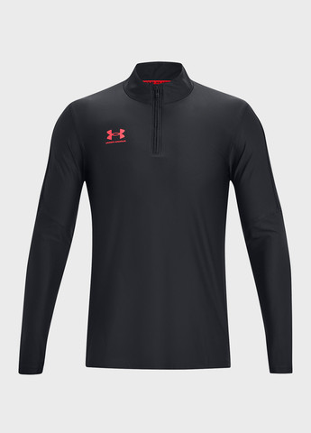 Черный демисезонный спортивный лонгслив Under Armour с логотипом