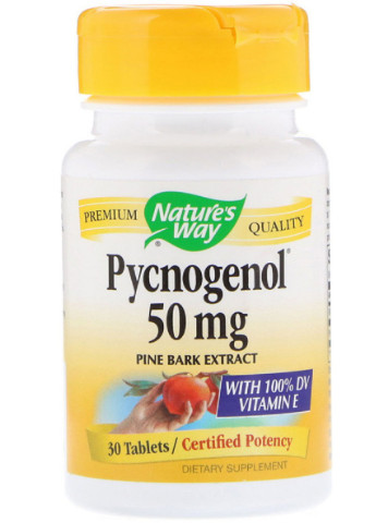 Пикногенол, Экстракт Сосновой Коры, Pycnogenol, Pine Bark Extract,, 50 мг, 30 Таблеток Nature's Way (228291648)