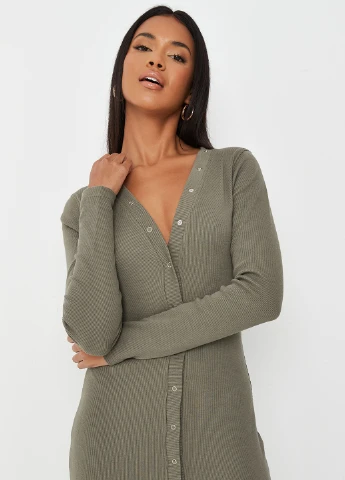 Оливкова кежуал сукня Missguided однотонна