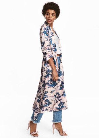 Персиковое кэжуал платье H&M с цветочным принтом