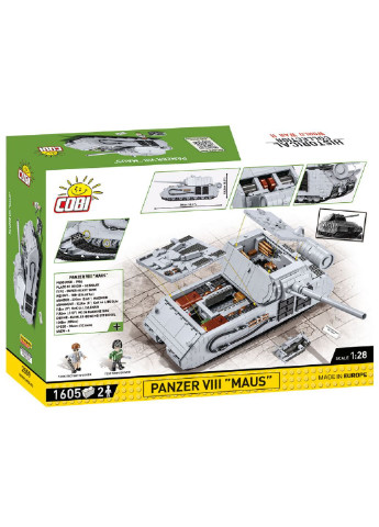 Конструктор Танк Maus 1:28, 890 деталей (-2559) Cobi (254052935)