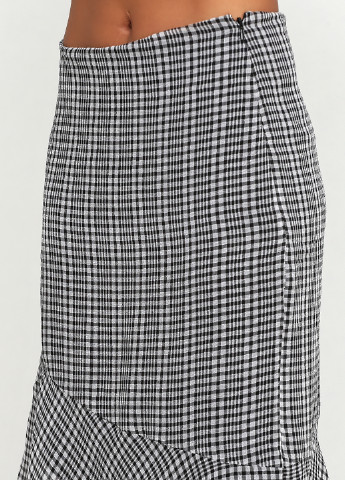 Черно-белая кэжуал в клетку юбка H&M миди