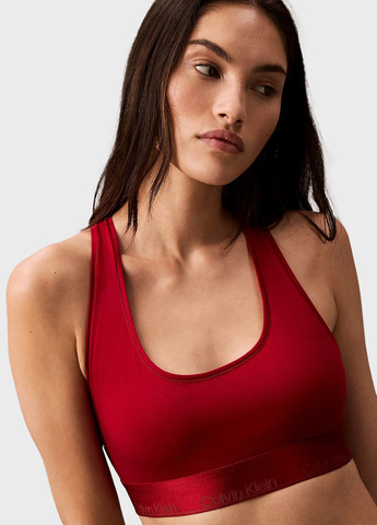 Красный топ бюстгальтер Calvin Klein без косточек трикотаж, хлопок