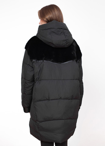 Черная зимняя куртка куртка-пальто Visdeer