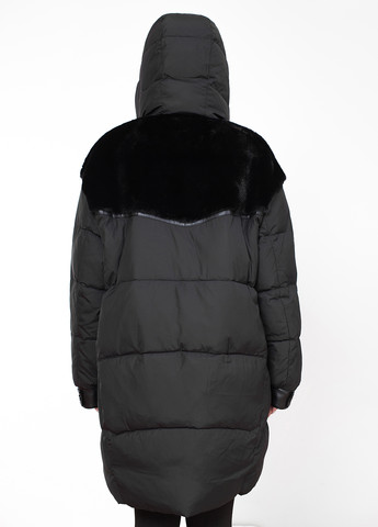 Черная зимняя куртка куртка-пальто Visdeer