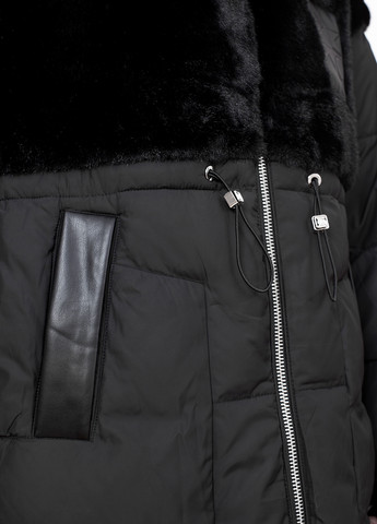 Черная зимняя куртка куртка-пальто Visdeer