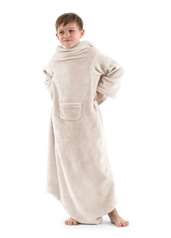 Детский плед с рукавами и карманами покрывало одеяло микрофибра 90х105 см (473632-Prob) Бежевый Unbranded (255708284)