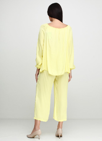 Желтый демисезонный комплект (блуза, брюки) New Collection