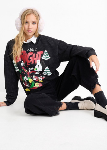 Чорний світшот C&A персонажі без декору (353086734)