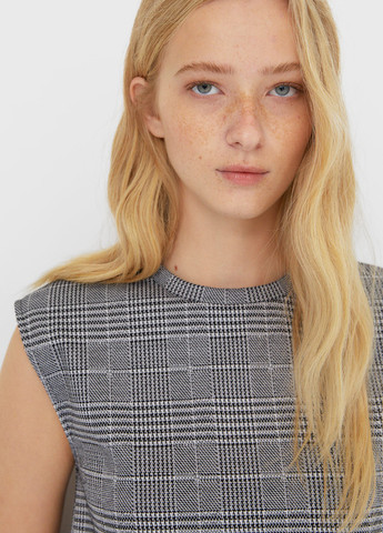 Сіра кежуал сукня Stradivarius в клітинку