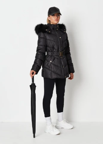 Черная зимняя куртка Missguided
