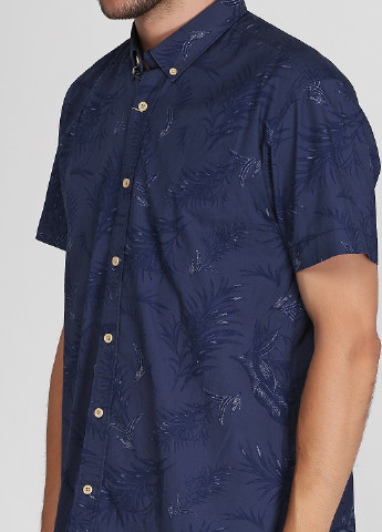 Темно-синяя кэжуал рубашка с рисунком Springfield с коротким рукавом