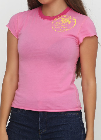 Розовая летняя футболка Polo Jeans